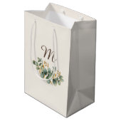 Winter Eucalyptus  Monogram Medium Cadeauzakje (Achterkant Gekanteld)