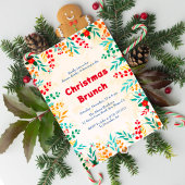 Winter Eucalyptus Pine Poinsettia Kerstbrunch Kaart