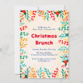 Winter Eucalyptus Pine Poinsettia Kerstbrunch Kaart (Voorkant)