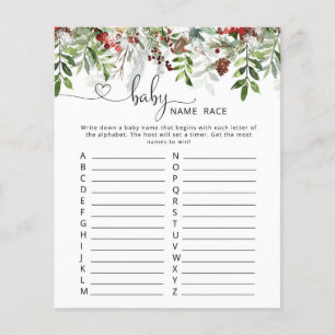 Winter evegreen baby name race game