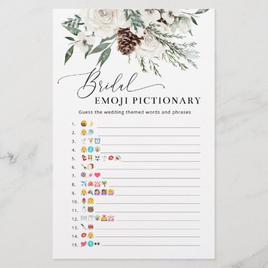 Winter evegreen vrijgezellenfeest emoji pictionary (Voorkant)