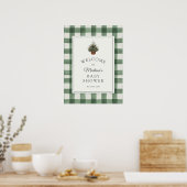 Winter Evergreen and Plaid Baby Shower Welcome Poster (Keuken)