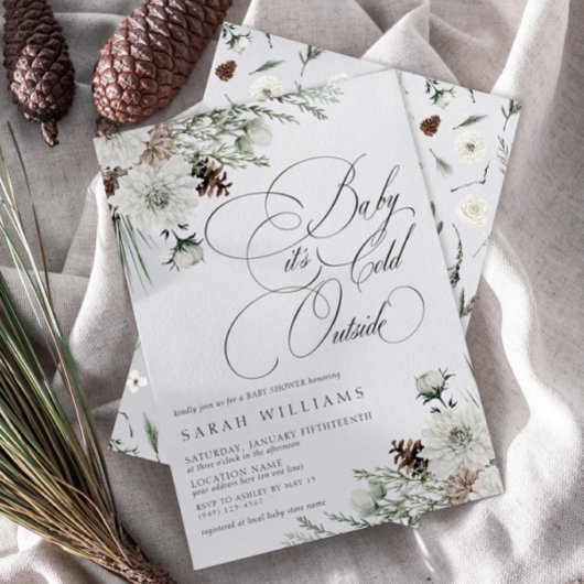 Winter Evergreen Baby is koud buiten Baby shower Kaart
