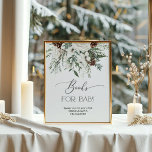 Winter evergreen baby shower Boeken voor baby Poster