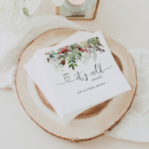 Winter evergreen baby shower servetten