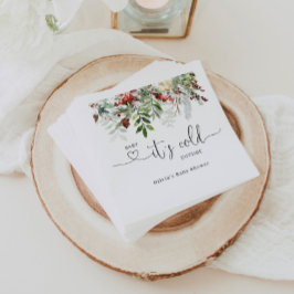 Winter evergreen baby shower servetten