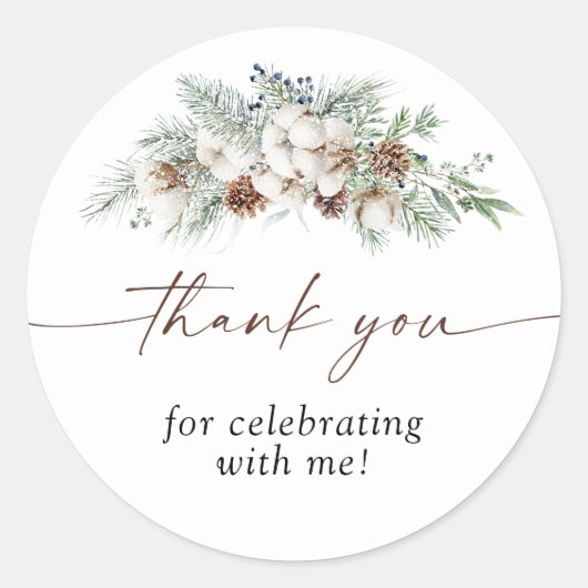 Winter Evergreen Bedankt voor de Sticker (Voorkant)