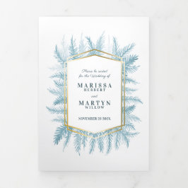 Winter evergreen blauwe sparren foto winter bruilo drieluik programma