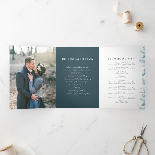 Winter evergreen blauwe sparren foto winter bruilo drieluik programma (Binnen)