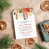 Winter Evergreen Bloemen Bruiloft Kaart