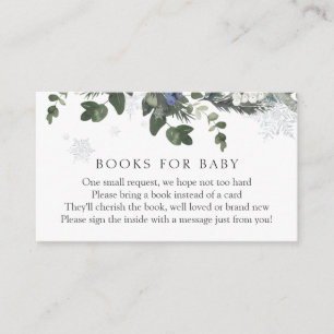 Winter Evergreen Blue Books voor Baby-insteekkaart Informatiekaartje