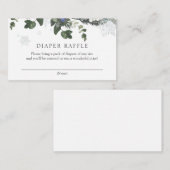 Winter Evergreen Blue Diaper Raffle Enclosure Card Informatiekaartje (Voorkant / Achterkant)