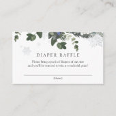 Winter Evergreen Blue Diaper Raffle Enclosure Card Informatiekaartje (Voorkant)