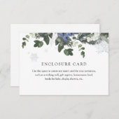 Winter Evergreen Blue Enclosure Card Informatiekaartje (Voorkant / Achterkant)