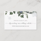 Winter Evergreen Blue Weddenschap RSVP Online Informatiekaartje (Voorkant)
