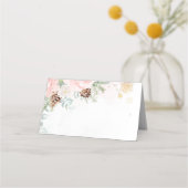 Winter evergreen blush roze voedsellabel plaatskaartje (Voorkant)