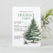 Winter Evergreen Boomfeest Kaart (Staand voorkant)