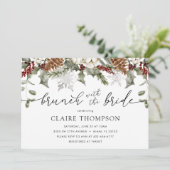 Winter Evergreen Brunch met de bruidsdouche Kaart (Staand voorkant)