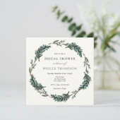 Winter Evergreen Buffalo Plaid Vrijgezellenfeest Kaart (Staand voorkant)