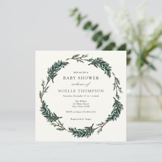 Winter Evergreen Buffalo Plays Kaart (Staand voorkant)