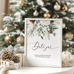 Winter Evergreen Date jar bridal game Poster<br><div class="desc">Winter Evergreen Date jar bridal game Poster Matching items available.</div>