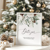 Winter Evergreen Datum pot bruidsspel Poster