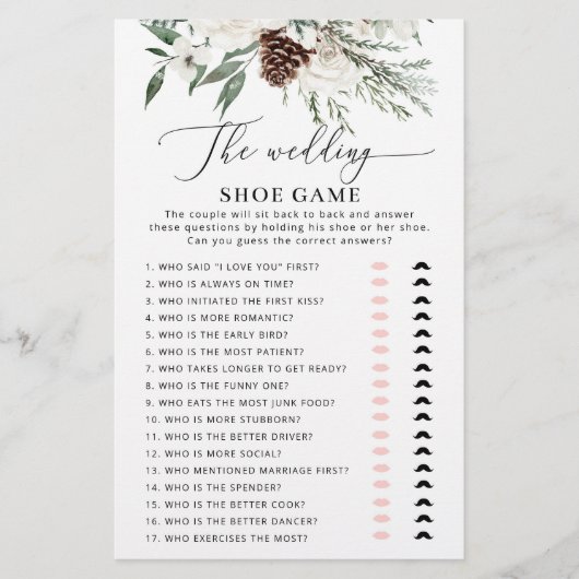 Winter evergreen De bruiloft schoen bruidsspel (Voorkant)