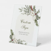 Winter Evergreen Elegant Aangepast Tekstbord Reclamebord Met Voetstuk (Voorkant)
