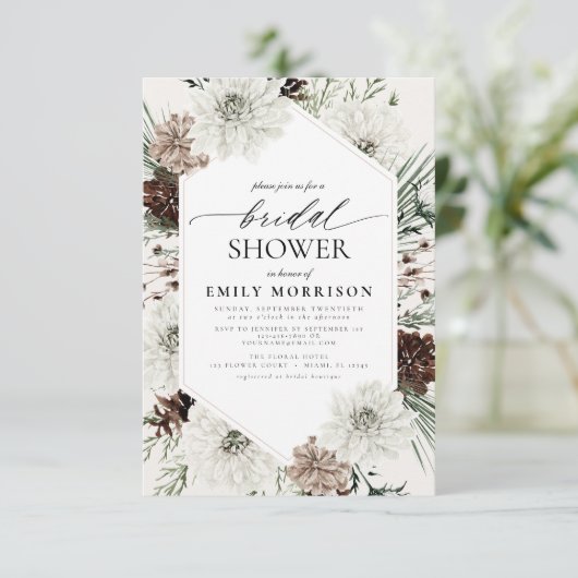 Winter Evergreen Elegant Vrijgezellenfeest Kaart (Staand voorkant)