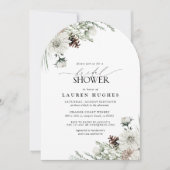Winter Evergreen Elegante bruids douche uitnodigin Kaart (Voorkant)