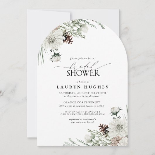 Winter Evergreen Elegante bruids douche uitnodigin Kaart (Voorkant)