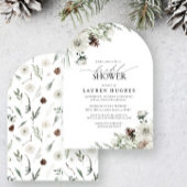 Winter Evergreen Elegante bruids douche uitnodigin Kaart