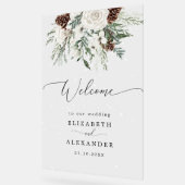 Winter evergreen elegante bruiloft welkom acryl bord (Hoek)