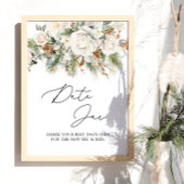Winter Evergreen en Bloemen Datum Jar Bruidsspel Poster