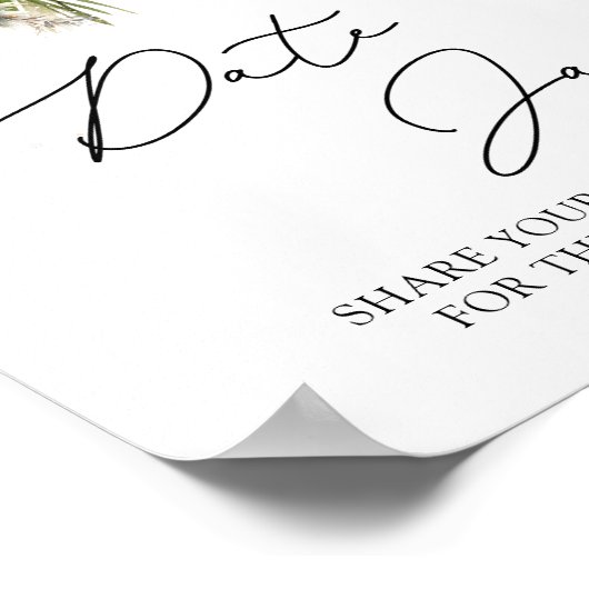 Winter Evergreen en Bloemen Datum Jar Bruidsspel Poster (Hoek)