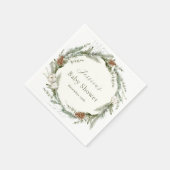 Winter Evergreen en Cotton Baby shower Servet (Hoek)