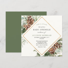 Winter Evergreen en Pine Baby Sprinkle Kaart