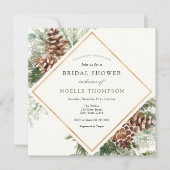 Winter Evergreen en Pine Bridal Shower Kaart (Voorkant)