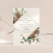 Winter Evergreen en Pine Bridal Shower Kaart