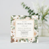 Winter Evergreen en Pine Bridal Shower Kaart (Staand voorkant)