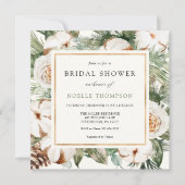 Winter Evergreen en Pine Bridal Shower Kaart (Voorkant)