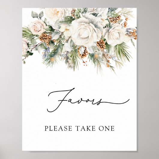 Winter Evergreen en Pine Favors Neem er alsjeblief Poster (Voorkant)