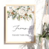 Winter Evergreen en Pine Favors Neem er alsjeblief Poster