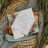 Winter Evergreen en Pine Wedding Invitation Kaart