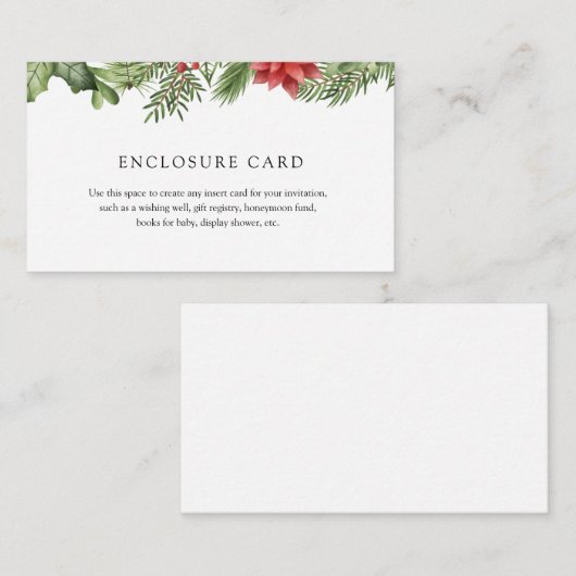 Winter Evergreen Enclosure Card Informatiekaartje (Voorkant / Achterkant)
