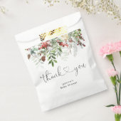 Winter evergreen feestelijk gebladerte baby shower bedankzakje