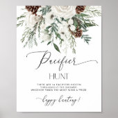 Winter evergreen Fopspeen jacht baby shower spel Poster (Voorkant)
