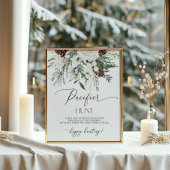 Winter evergreen Fopspeen jacht baby shower spel Poster