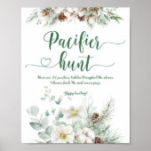 Winter evergreen Fopspeen jacht baby shower spel Poster (Voorkant)