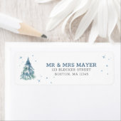 Winter Evergreen Forest Waterverf Wedding Etiket (Insitu)